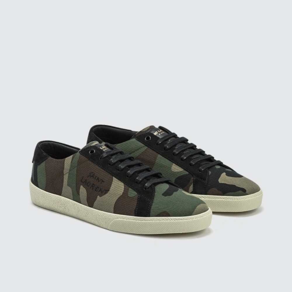 Saint Laurent Leather Low Top Men's Black Sneakers New With Box. EU 42 US 9